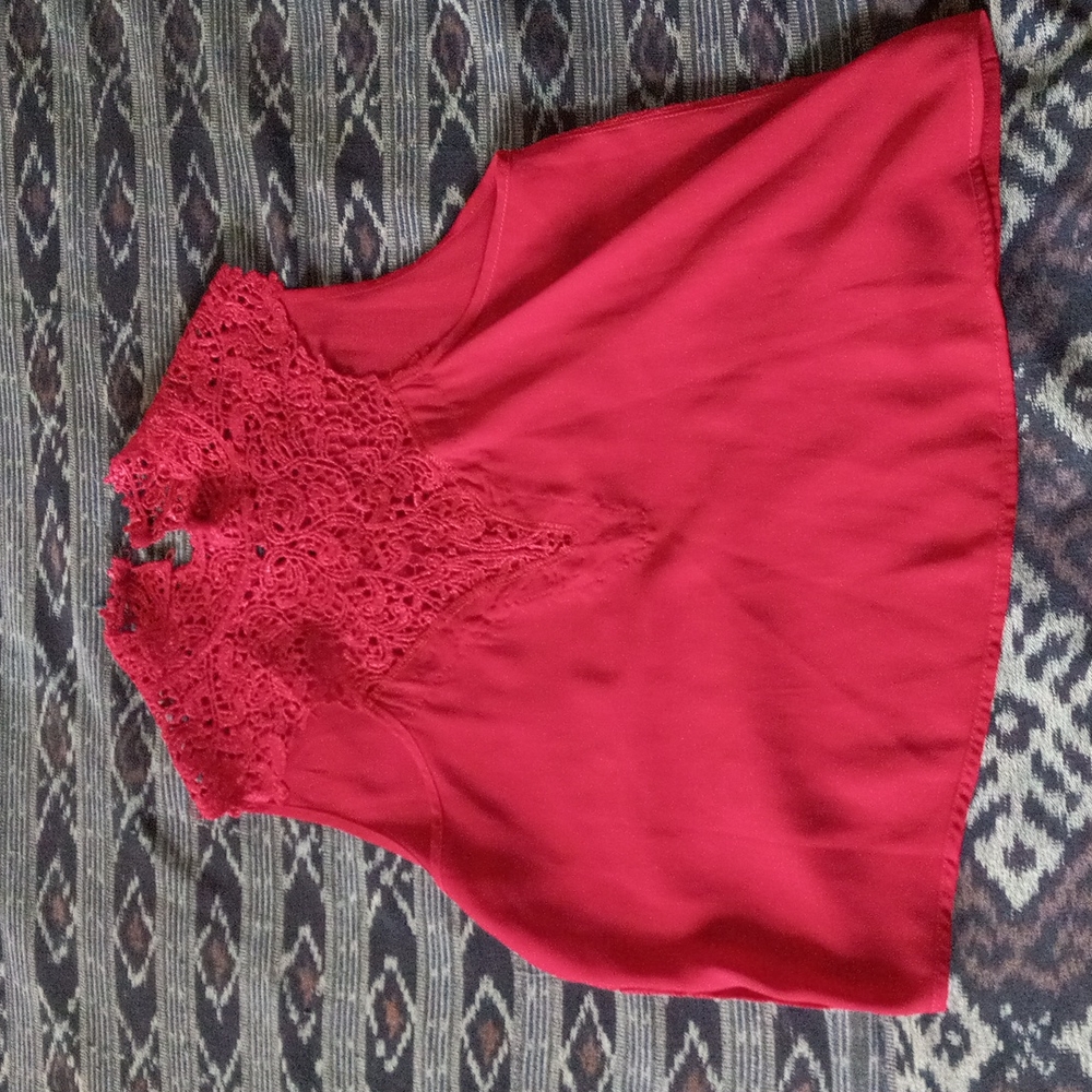 Wet Seal red lace blouse small
